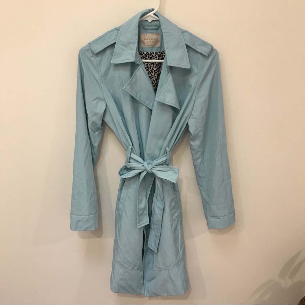 Zara light blue trench coat - Picture 4 of 12